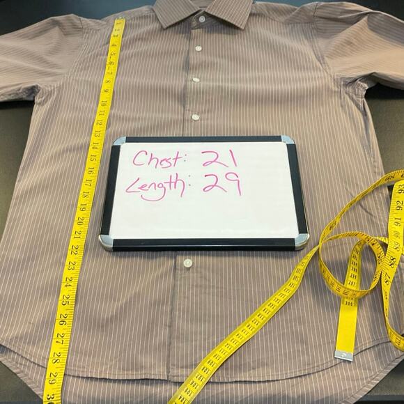 Steve & Barry’s Button Down Bundle Size M Classic Striped Brown Aqua Casual - Picture 15 of 16